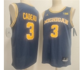 Men's Michigan Wolverines #3 Elliot Cadeau Navy 2026 Vapor Limited Stitched Football Jersey