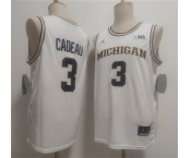 Men's Michigan Wolverines #3 Elliot Cadeau White 2026 Vapor Limited Stitched Football Jersey