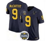 Men's Michigan Wolverines #9 J.J. McCarthy 2024 F.U.S.E. Navy National Championship Stitched Jersey