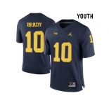 2016 Youth Jordan Brand Michigan Wolverines Tom Brady #10 College Football Limited Jersey - Navy Blue