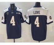 Men's Notre Dame Fighting Irish #4 Jeremiyah Love Navy Alternate F.U.S.E. 2025 CFP Final Patch Limited Stitched Football Jersey