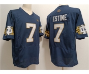 Men's Notre Dame Fighting Irish #7 Audric Estimé Navy With Name Limited Stitched Jersey