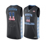 2016 US Flag Fashion 2016 Men's North Carolina Tar Heels Brice Johnson #11 College Basketball Jersey - Black
