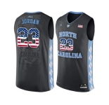 2016 US Flag Fashion 2016 Men's North Carolina Tar Heels Michael Jordan #23 College Basketball Jersey - Black