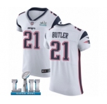 Men's Nike New England Patriots #21 Malcolm Butler White Vapor Untouchable Elite Player Super Bowl LII NFL Jersey