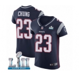 Men's Nike New England Patriots #23 Patrick Chung Navy Blue Team Color Vapor Untouchable Elite Player Super Bowl LII NFL Jersey