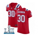 Men's Nike New England Patriots #30 Duron Harmon Red Alternate Vapor Untouchable Elite Player Super Bowl LII NFL Jersey