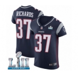 Men's Nike New England Patriots #37 Jordan Richards Navy Blue Team Color Vapor Untouchable Elite Player Super Bowl LII NFL Jersey