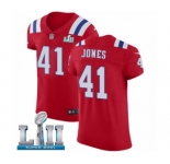 Men's Nike New England Patriots #41 Cyrus Jones Red Alternate Vapor Untouchable Elite Player Super Bowl LII NFL Jersey