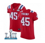 Men's Nike New England Patriots #45 Donald Trump Red Alternate Vapor Untouchable Elite Player Super Bowl LII NFL Jersey