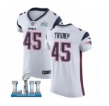 Men's Nike New England Patriots #45 Donald Trump White Vapor Untouchable Elite Player Super Bowl LII NFL Jersey