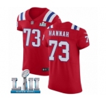 Men's Nike New England Patriots #73 John Hannah Red Alternate Vapor Untouchable Elite Player Super Bowl LII NFL Jersey