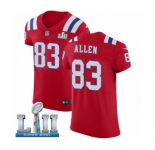 Men's Nike New England Patriots #83 Dwayne Allen Red Alternate Vapor Untouchable Elite Player Super Bowl LII NFL Jersey