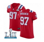 Men's Nike New England Patriots #97 Alan Branch Red Alternate Vapor Untouchable Elite Player Super Bowl LII NFL Jersey