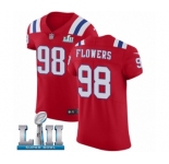 Men's Nike New England Patriots #98 Trey Flowers Red Alternate Vapor Untouchable Elite Player Super Bowl LII NFL Jersey
