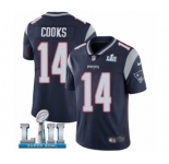 Men's Nike New England Patriots #14 Brandin Cooks Navy Blue Team Color Vapor Untouchable Limited Player Super Bowl LII NFL Jersey