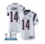 Men's Nike New England Patriots #14 Brandin Cooks White Vapor Untouchable Limited Player Super Bowl LII NFL Jersey