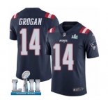 Men's Nike New England Patriots #14 Steve Grogan Limited Navy Blue Rush Vapor Untouchable Super Bowl LII NFL Jersey