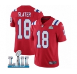 Men's Nike New England Patriots #18 Matthew Slater Red Alternate Vapor Untouchable Limited Player Super Bowl LII NFL Jersey