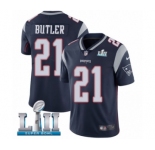 Men's Nike New England Patriots #21 Malcolm Butler Navy Blue Team Color Vapor Untouchable Limited Player Super Bowl LII NFL Jersey