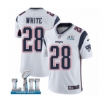 Men's Nike New England Patriots #28 James White Vapor Untouchable Limited Player Super Bowl LII NFL Jersey