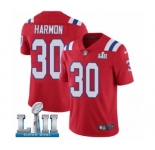 Men's Nike New England Patriots #30 Duron Harmon Red Alternate Vapor Untouchable Limited Player Super Bowl LII NFL Jersey
