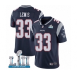 Men's Nike New England Patriots #33 Dion Lewis Navy Blue Team Color Vapor Untouchable Limited Player Super Bowl LII NFL Jersey