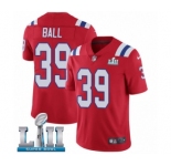 Men's Nike New England Patriots #39 Montee Ball Red Alternate Vapor Untouchable Limited Player Super Bowl LII NFL Jersey