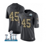 Men's Nike New England Patriots #45 Donald Trump Limited Black 2016 Salute to Service Super Bowl LII NFL Jersey