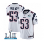 Men's Nike New England Patriots #53 Kyle Van Noy White Vapor Untouchable Limited Player Super Bowl LII NFL Jersey