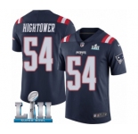 Men's Nike New England Patriots #54 Dont'a Hightower Limited Navy Blue Rush Vapor Untouchable Super Bowl LII NFL Jersey
