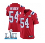 Men's Nike New England Patriots #54 Tedy Bruschi Red Alternate Vapor Untouchable Limited Player Super Bowl LII NFL Jersey