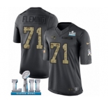 Men's Nike New England Patriots #71 Cameron Fleming Limited Black 2016 Salute to Service Super Bowl LII NFL Jersey
