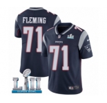 Men's Nike New England Patriots #71 Cameron Fleming Navy Blue Team Color Vapor Untouchable Limited Player Super Bowl LII NFL Jersey