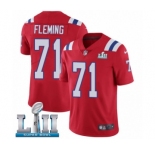 Men's Nike New England Patriots #71 Cameron Fleming Red Alternate Vapor Untouchable Limited Player Super Bowl LII NFL Jersey