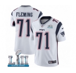 Men's Nike New England Patriots #71 Cameron Fleming White Vapor Untouchable Limited Player Super Bowl LII NFL Jersey
