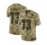 Men's Nike New England Patriots #73 John Hannah Limited Camo 2018 Salute to Service NFL Jersey