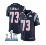 Men's Nike New England Patriots #73 John Hannah Navy Blue Team Color Vapor Untouchable Limited Player Super Bowl LII NFL Jersey