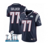Men's Nike New England Patriots #77 Nate Solder Navy Blue Team Color Vapor Untouchable Limited Player Super Bowl LII NFL Jersey