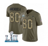 Men's Nike New England Patriots #80 Danny Amendola Limited Olive-Camo 2017 Salute to Service Super Bowl LII NFL Jersey