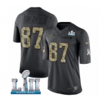 Men's Nike New England Patriots #87 Rob Gronkowski Limited Black 2016 Salute to Service Super Bowl LII NFL Jersey