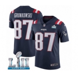 Men's Nike New England Patriots #87 Rob Gronkowski Limited Navy Blue Rush Vapor Untouchable Super Bowl LII NFL Jersey