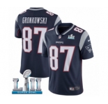 Men's Nike New England Patriots #87 Rob Gronkowski Navy Blue Team Color Vapor Untouchable Limited Player Super Bowl LII NFL Jersey