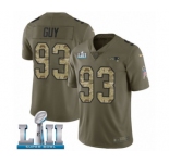 Men's Nike New England Patriots #93 Lawrence Guy Limited Olive Camo 2017 Salute to Service Super Bowl LII NFL Jersey