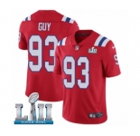 Men's Nike New England Patriots #93 Lawrence Guy Red Alternate Vapor Untouchable Limited Player Super Bowl LII NFL Jersey