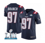 Men's Nike New England Patriots #97 Alan Branch Limited Navy Blue Rush Vapor Untouchable Super Bowl LII NFL Jersey