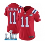 Women's Nike New England Patriots #11 Julian Edelman Red Alternate Vapor Untouchable Limited Player Super Bowl LII NFL Jersey