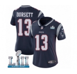 Women's Nike New England Patriots #13 Phillip Dorsett Navy Blue Team Color Vapor Untouchable Limited Player Super Bowl LII NFL Jersey