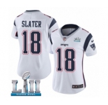 Women's Nike New England Patriots #18 Matthew Slater White Vapor Untouchable Limited Player Super Bowl LII NFL Jersey