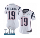 Women's Nike New England Patriots #19 Malcolm Mitchell White Vapor Untouchable Limited Player Super Bowl LII NFL Jersey